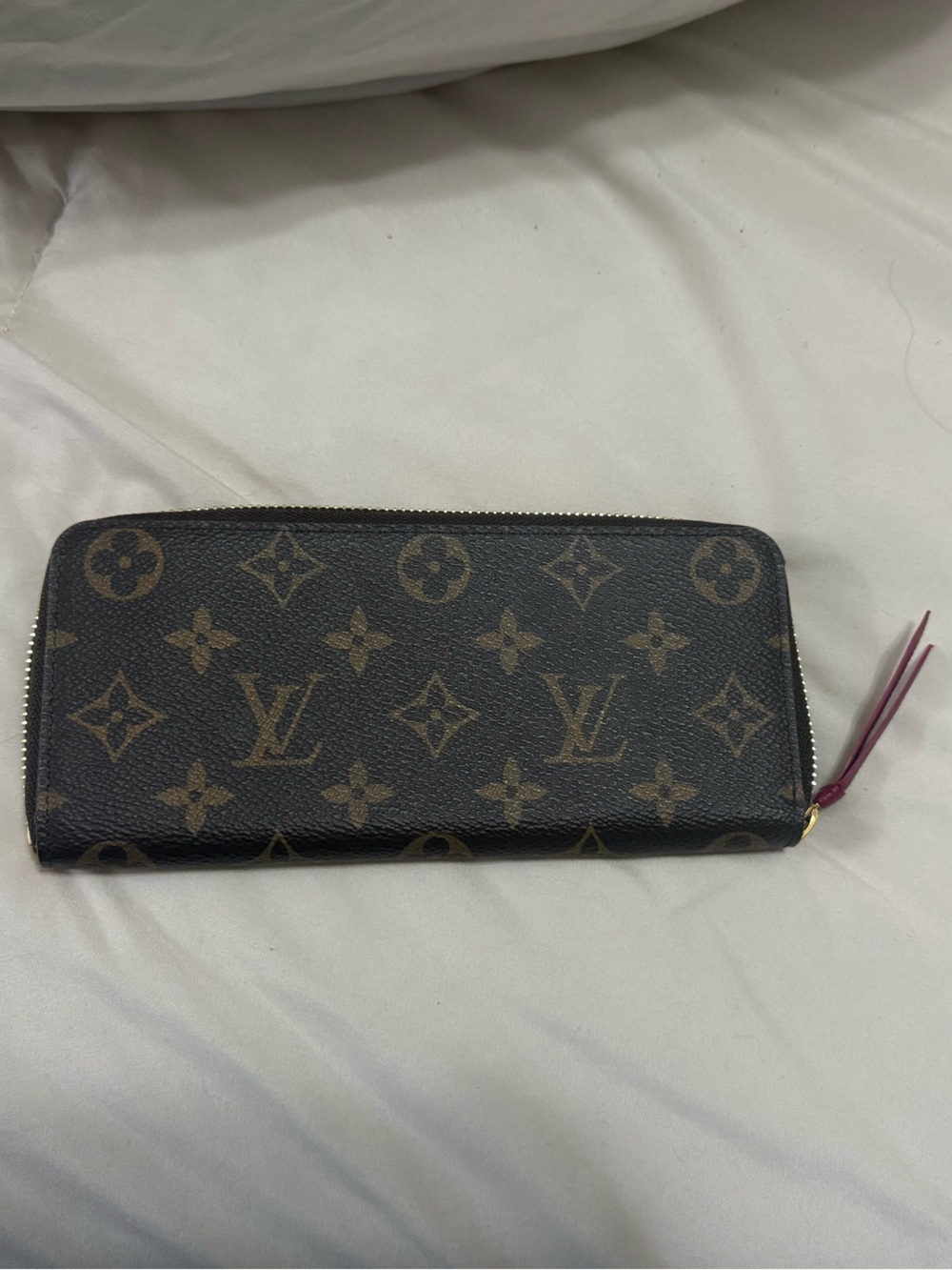 Louis Vuitton Monogram Zip-Around Wallet in Brown and Gold-Tone Hardware